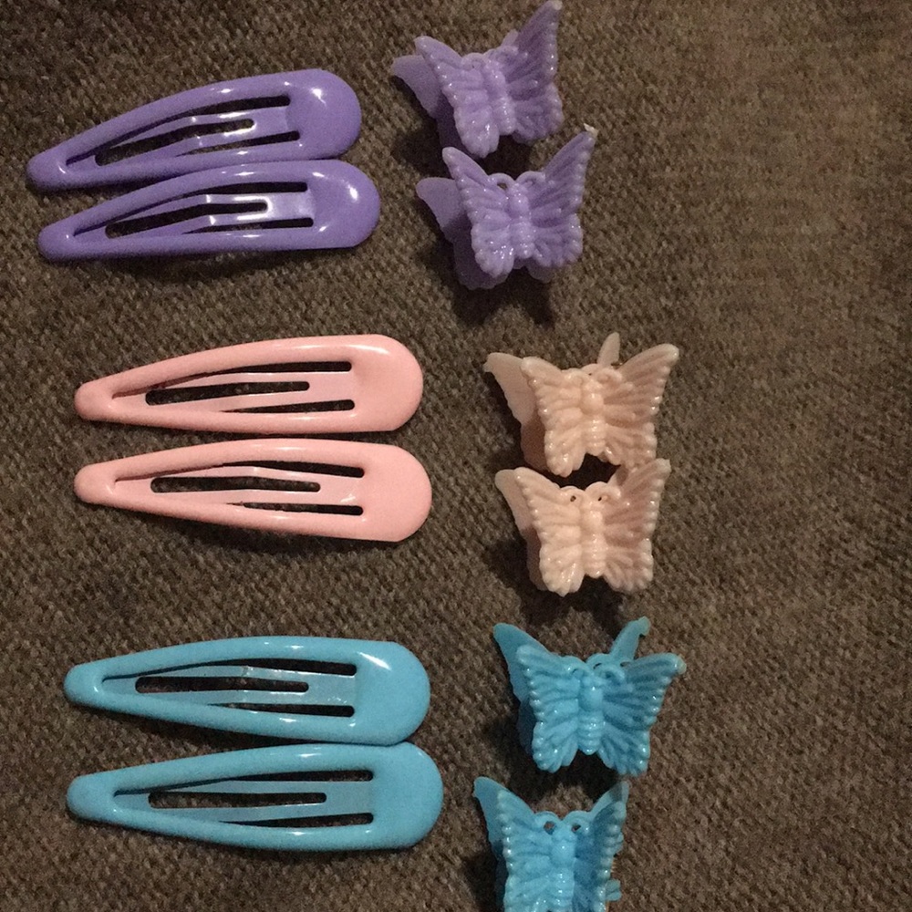 Matching hair clips and butterfly clips